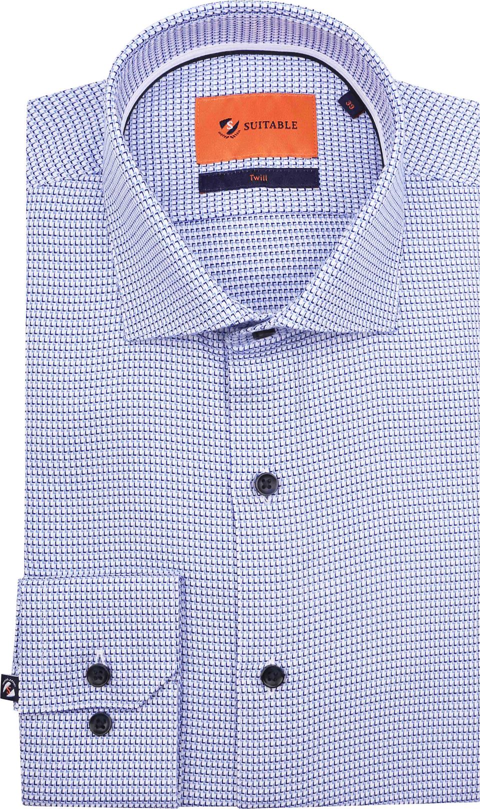 Skjorta Twill Print Blå Storlek