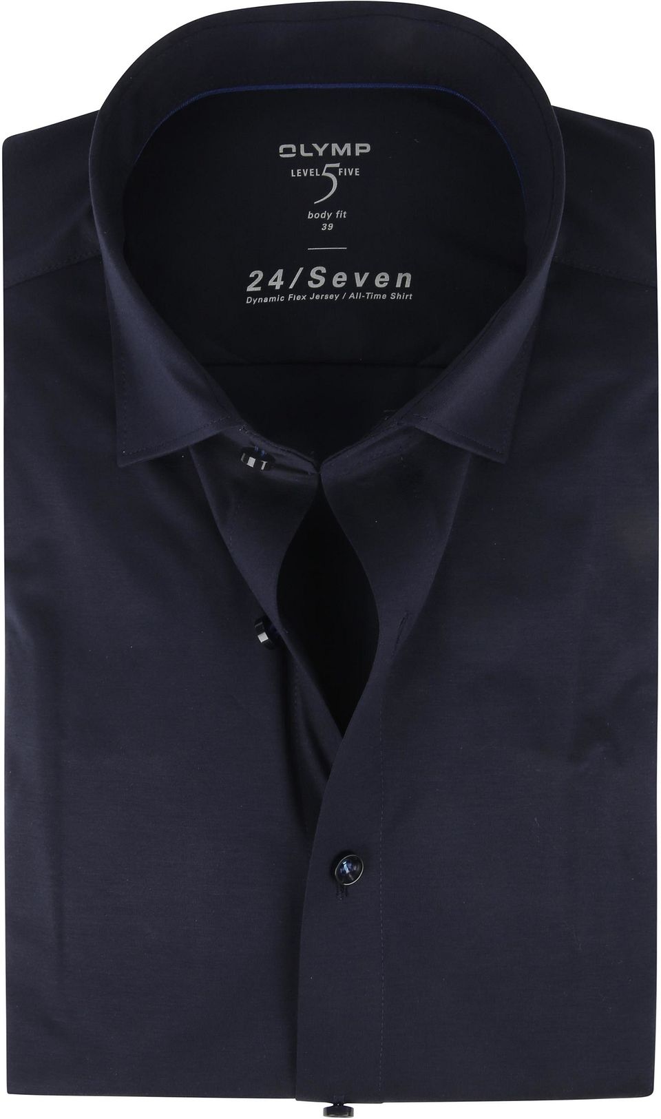 OLYMP Heren Overhemd Lange Mouw Luxor 24/Seven, Single Jersey, 439 Modern-Fit Jerseyshirt-01,13 New Kent, Wit 00, 45