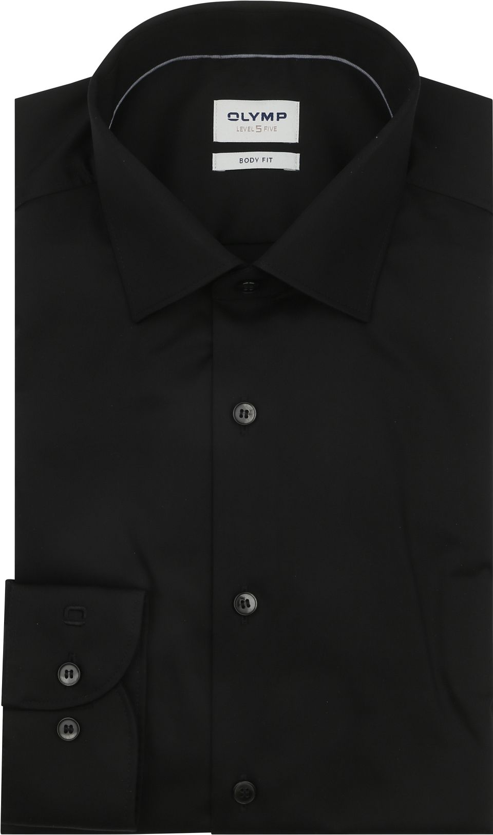 Olymp Button Up Shirt male Black plain colored size 38 Olymp Button Up Shirt male Black plain colored size 38