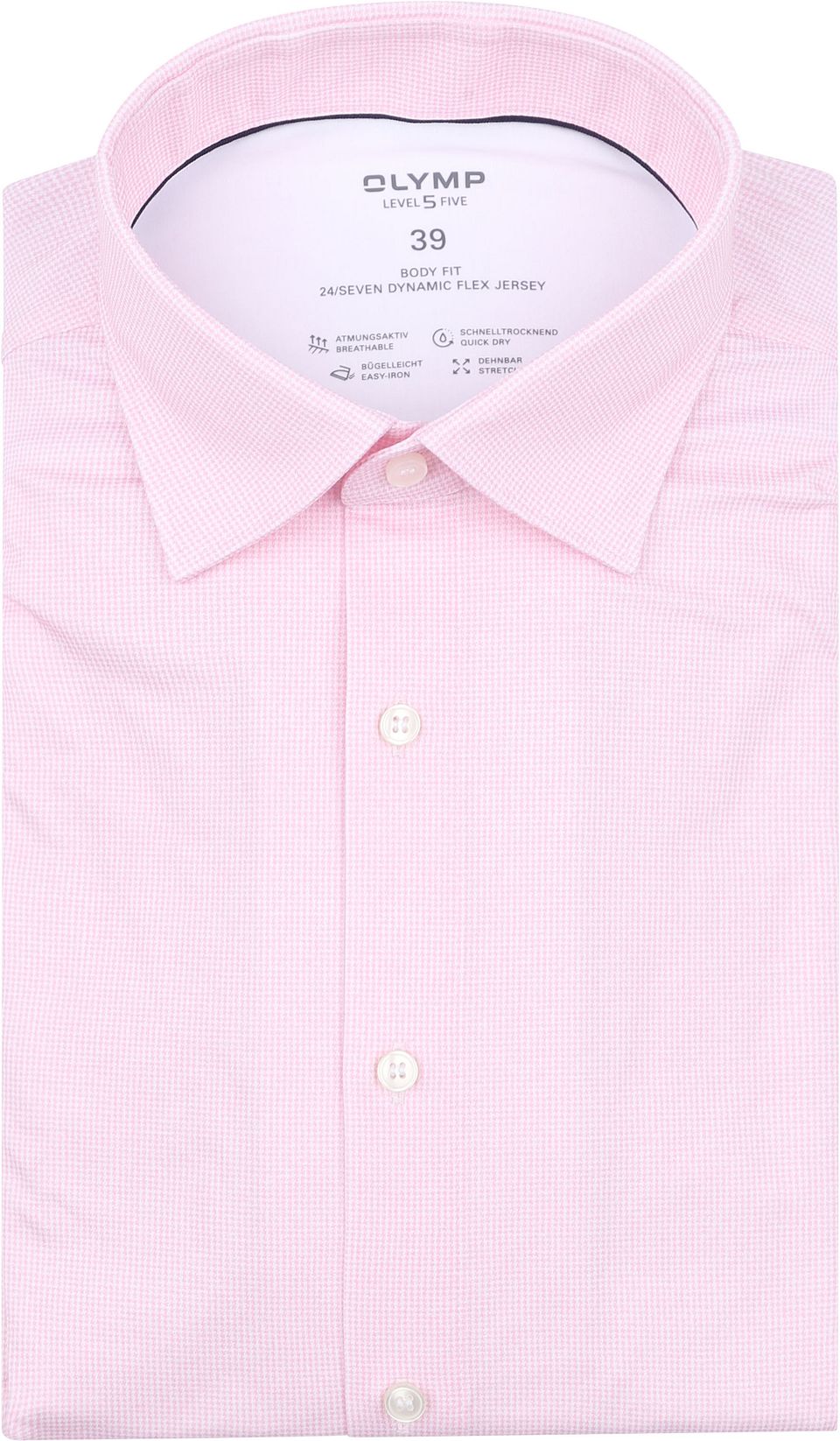 Skjorta Level 5 24/Seven Pied De Poule Rosa Storlek