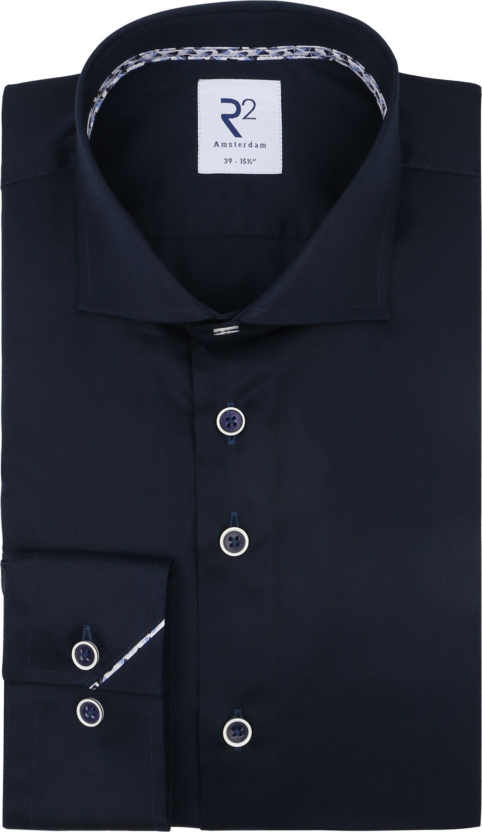 R2 Skjorta Twill Navy Blå Mörkblå Storlek