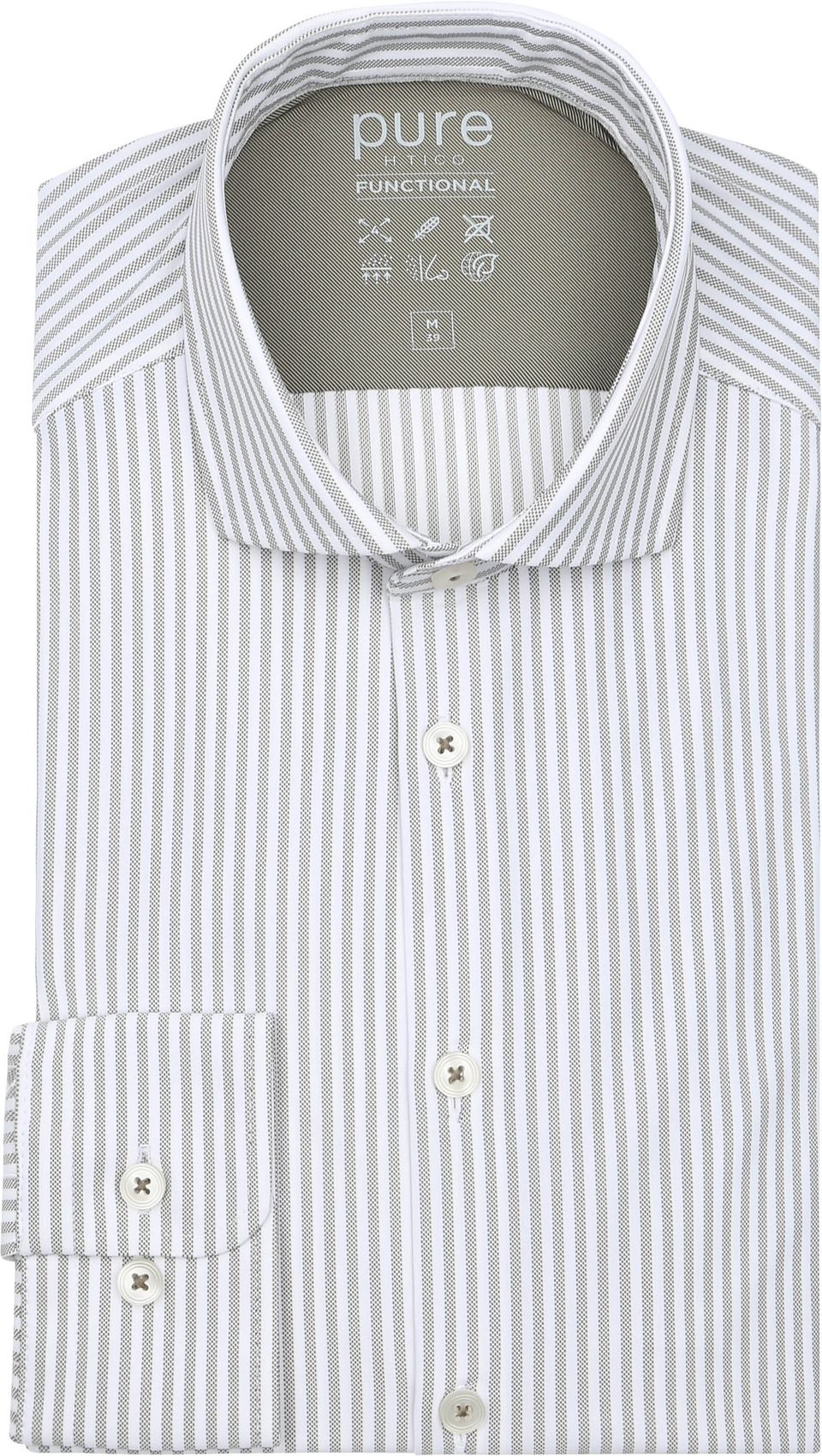 The Functional Shirt Randig, Beige Storlek