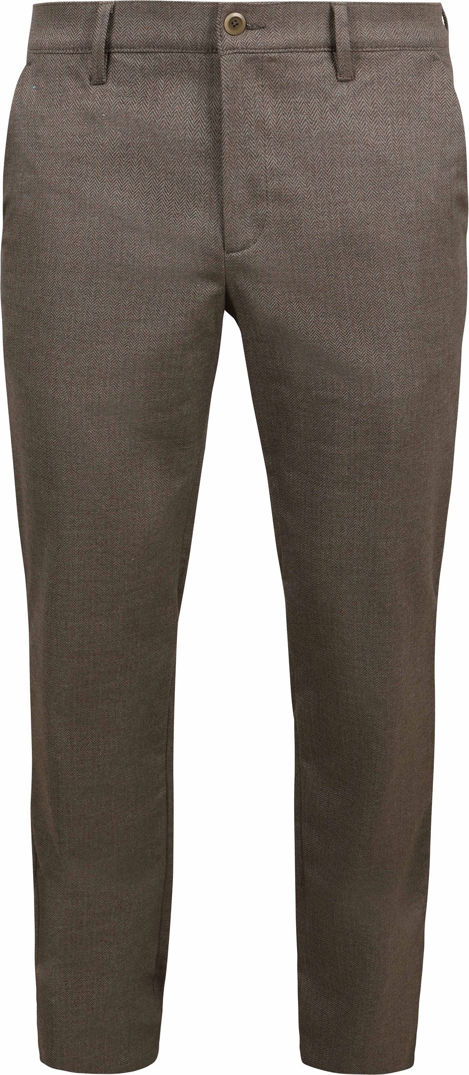 Lou Chino Flanell Herringbone Brun Storlek W 31 L 34