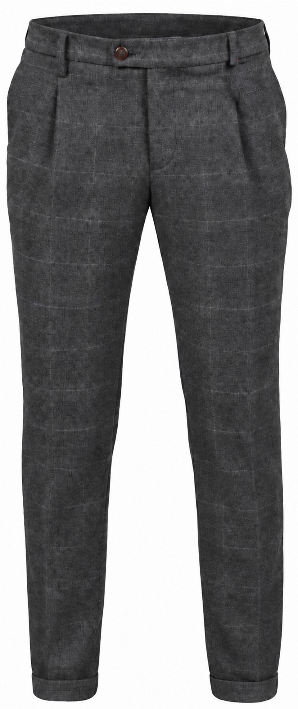 Barista Ull Chino Glencheck Grå Antracit