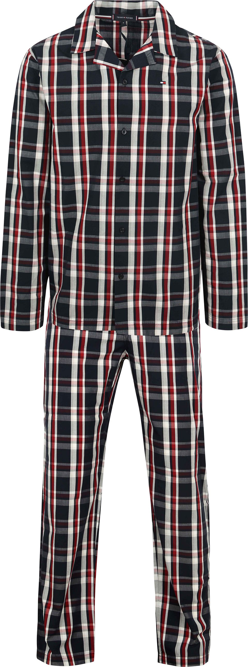 Pyjamaset Rutigt Mörkblått Röd Storlek