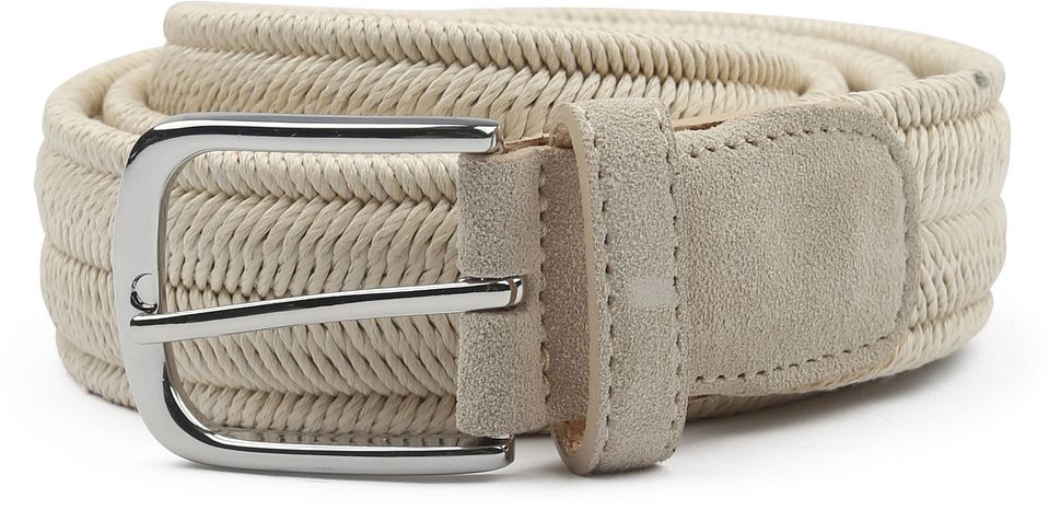Vaxat Vävt Bälte Kräm Beige Off-White Storlek