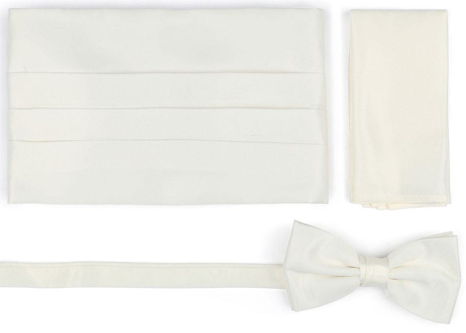 Cummerbund och Fluga Set Offwhite Vit Off-White
