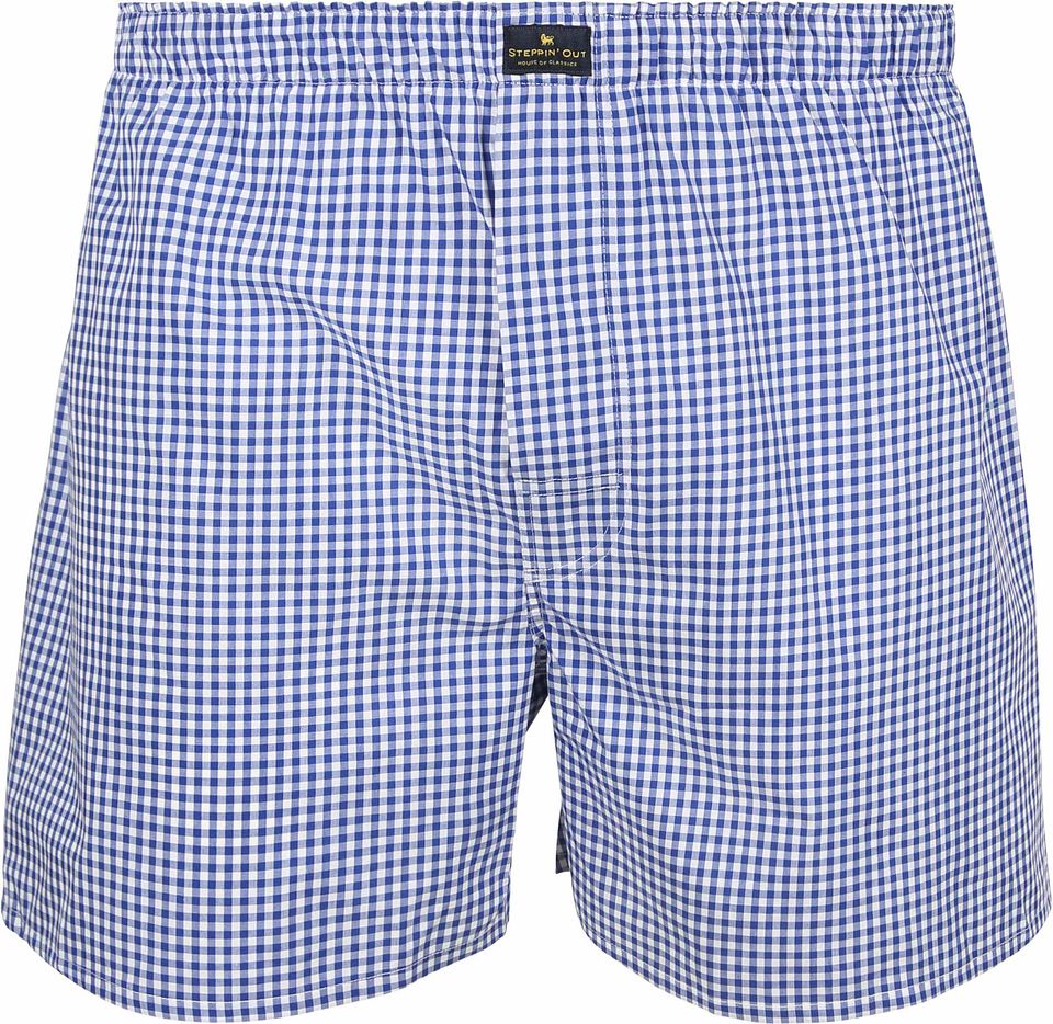 Boxershorts Vichy Royal Blå Vit Mörkblå Storlek