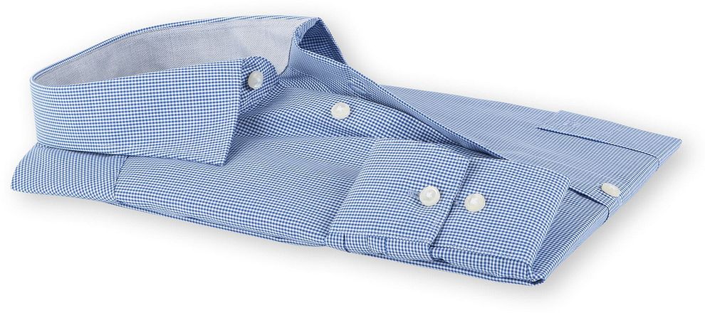 OLYMP Luxor Strykfri Skjorta Comfort Fit Blårutig