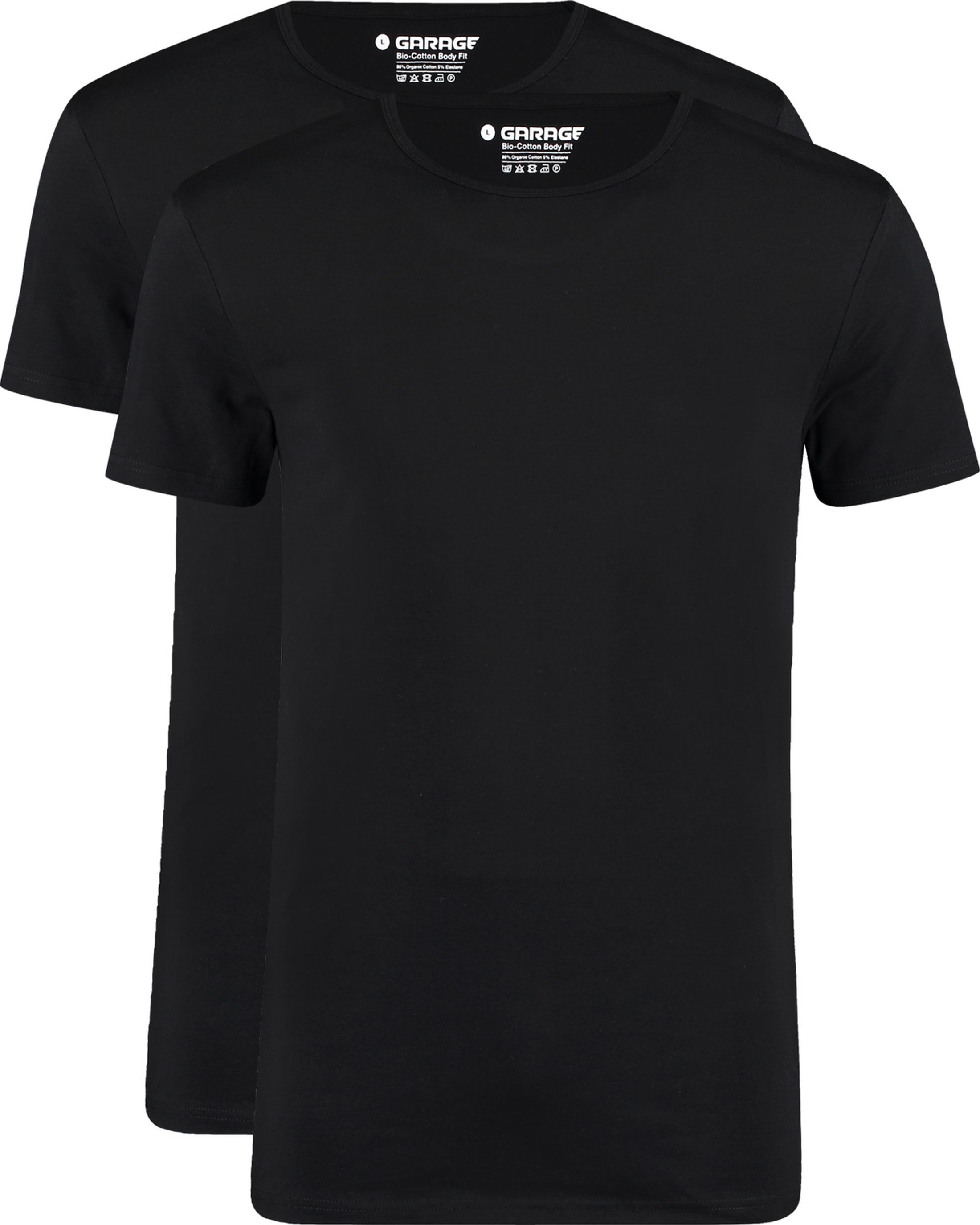 2-Pack Basic T-shirt Bio Zwart