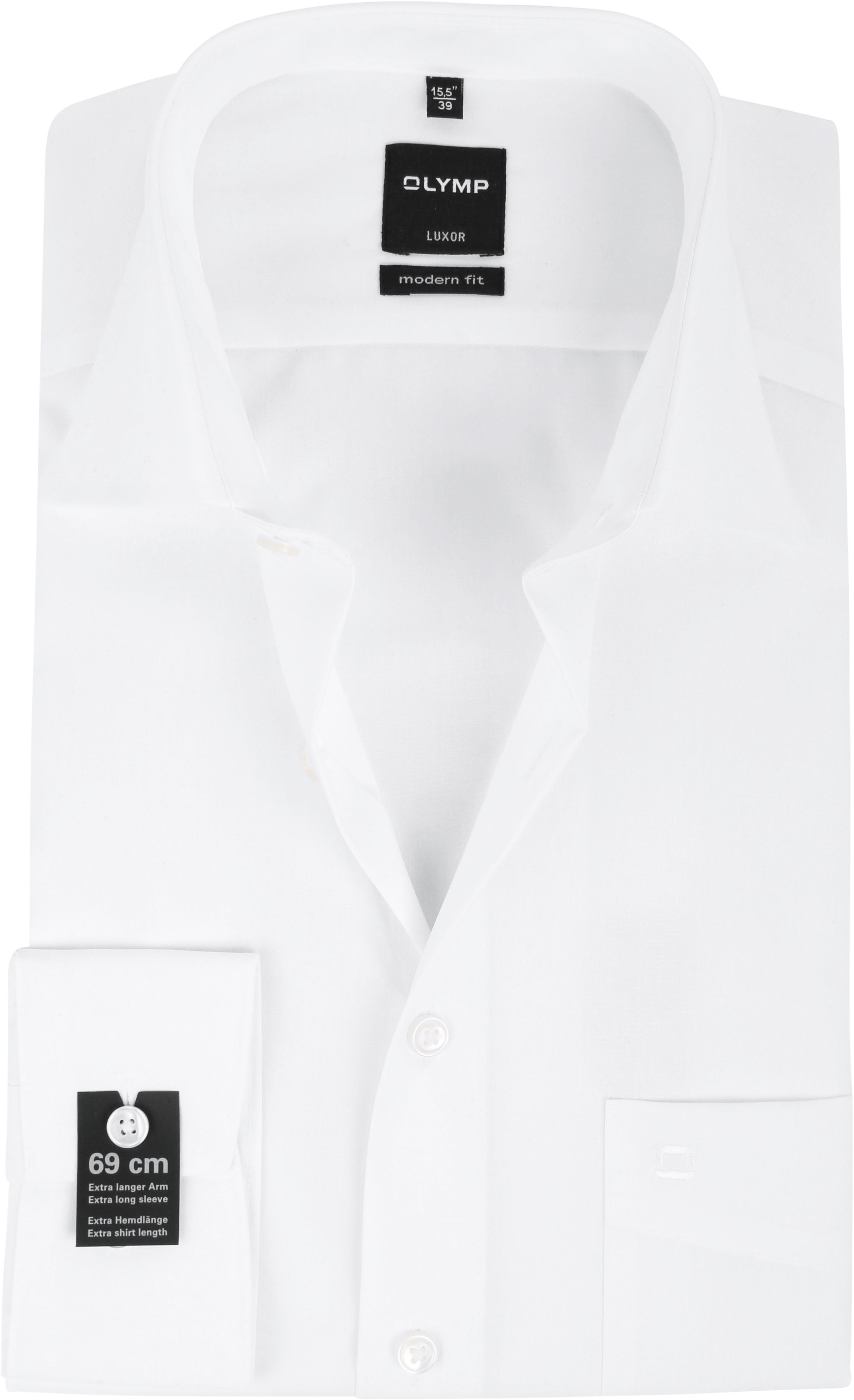 Luxor Hemd Extra Lange Ärmel Modern Fit Weiß
