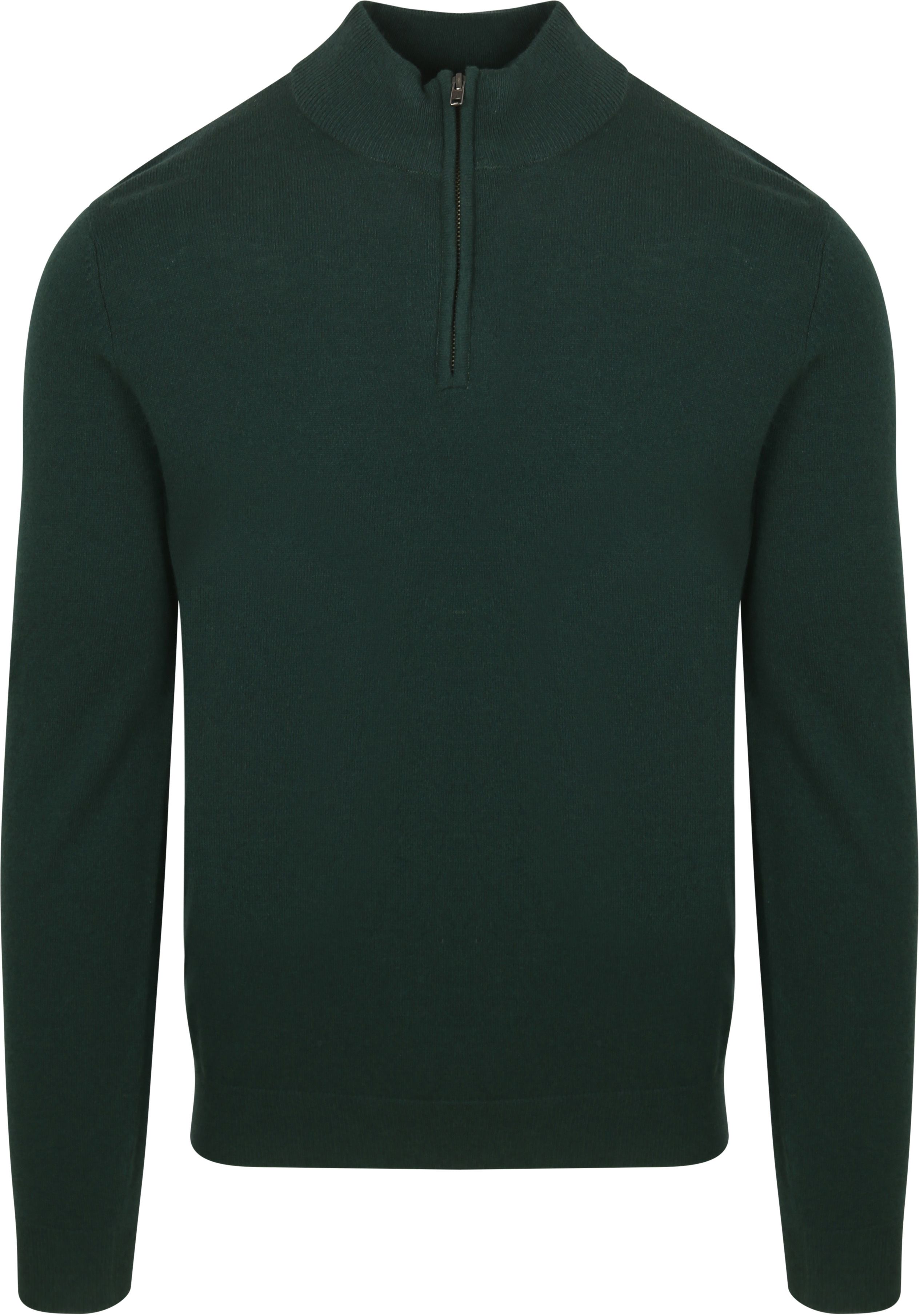 Half Zip Pullover Merinowolle Caccia Grün