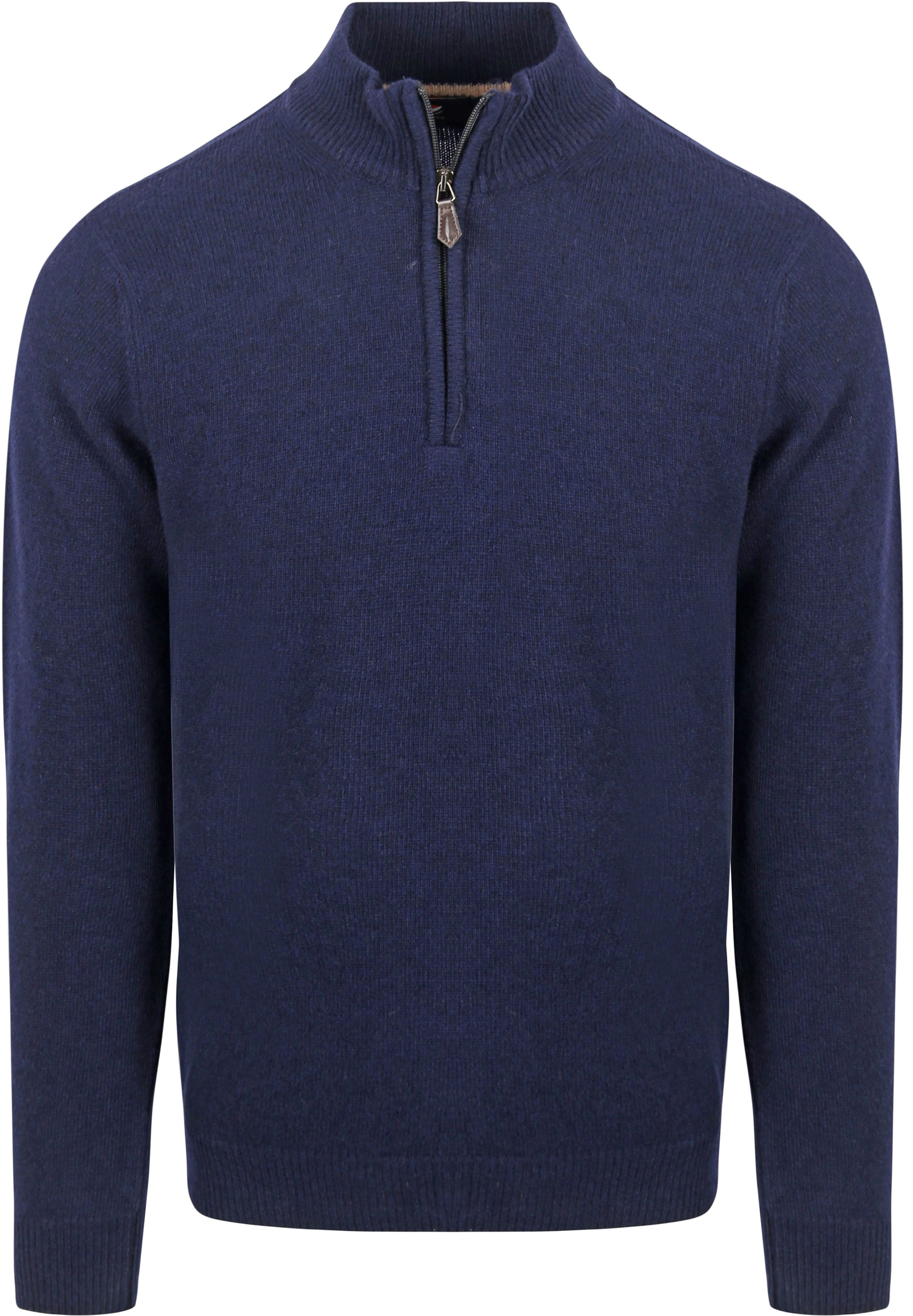 Half Zip Pullover Lambswool Navy