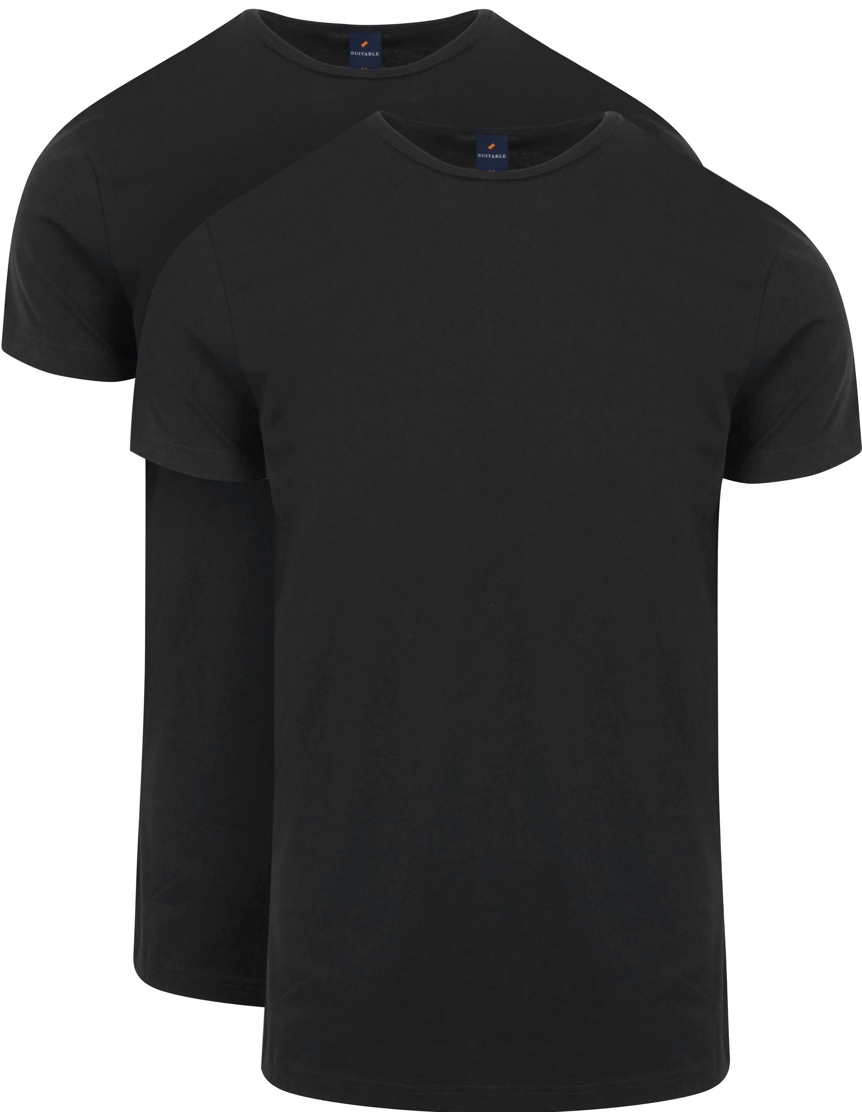 Ota T-shirt O-hals Zwart 2-Pack